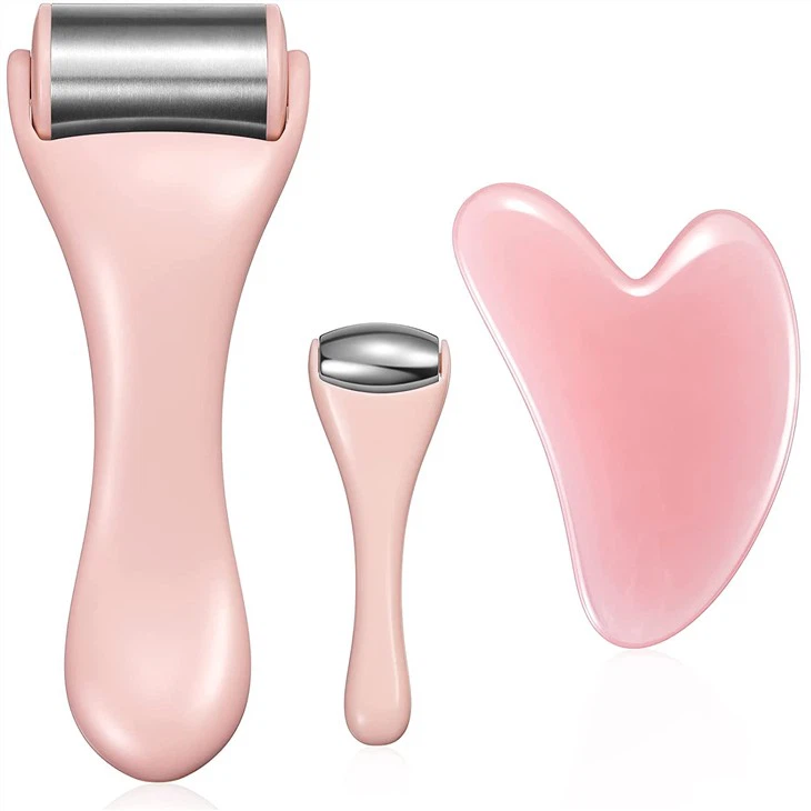 4 nan 1 Nerjaveèi Facial Jade Woulo ak Gua Sha Set