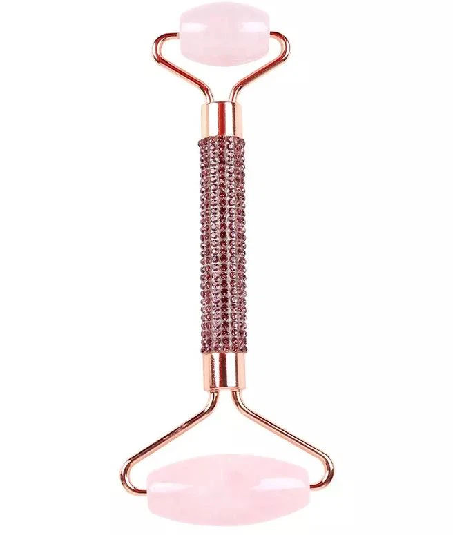 Natirèl feminen Jade Stone Double Rose Quartz Jade roulo