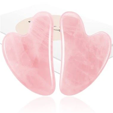 2 PCS Gua Sha zouti masaj vizaj pou figi