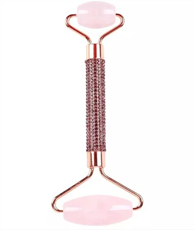 Natirèl feminen Jade Stone Double Rose Quartz Jade roulo