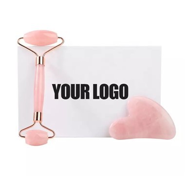 Nephrite Stone Woz Rose Quartz Jade Woulo Ak Gua Sha Set