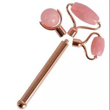Rose Quartz 3 nan 1 Swen Sante Facial Massager woz Jade figi roulo